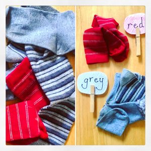Basic cleaning activities: sock sorting!