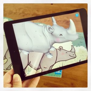 Ronald the Rhino viewed through the Twinkl AR app!