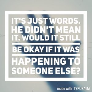 Domestic abuse; would it still be okay if it was happening to someone else?