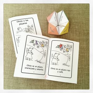 Spanish mini book and fruit vocab fortune teller.